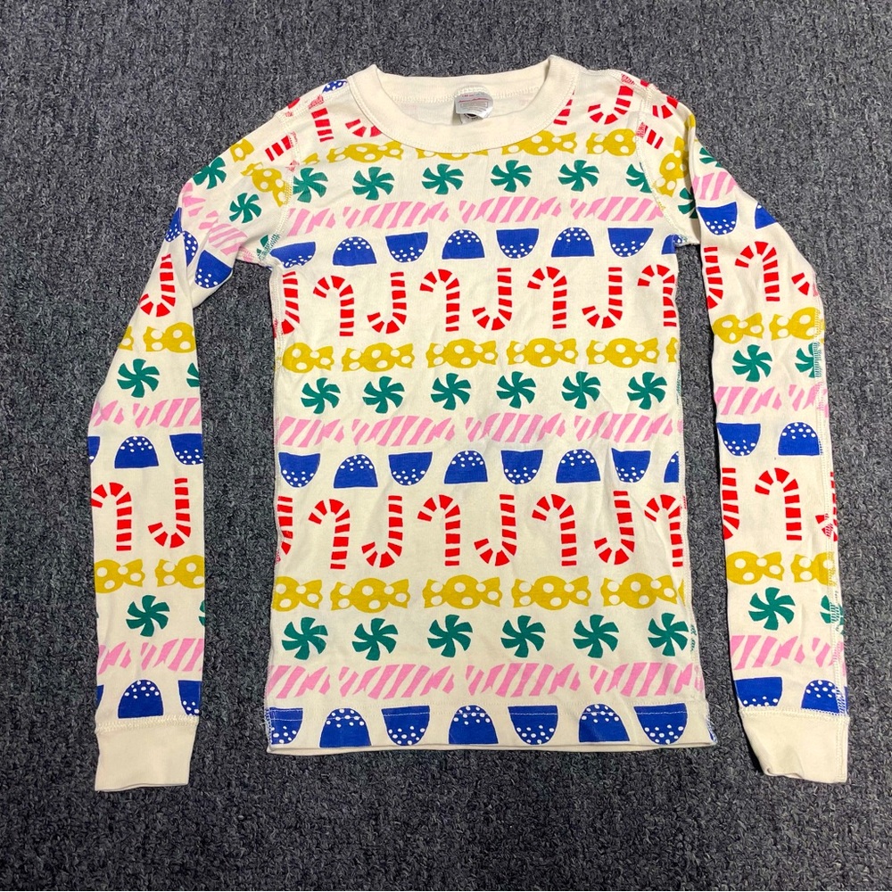 Hanna Andersson Cotton Holiday Candy Stocking Sweets Pajamas Top Size 140 cm 10